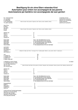 Autorisation pour enfant non accompagné de ses parents